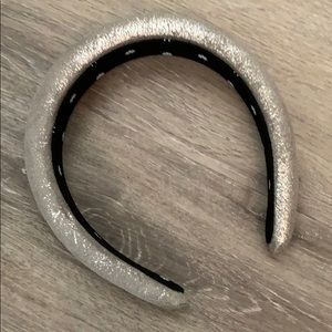 NIB Lele Sadoughi headband metallic silver